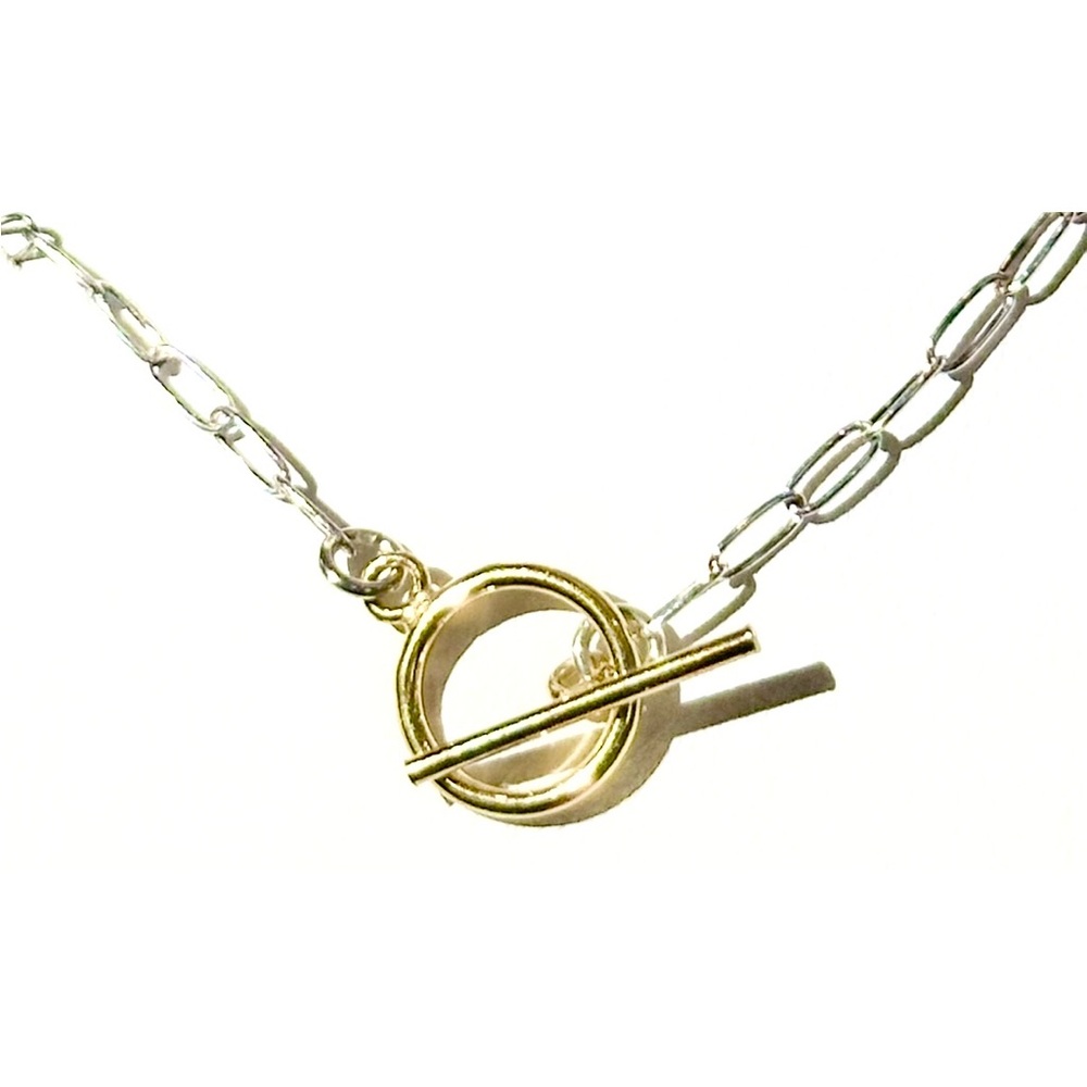 STUNNING Elegant Gold and Silver Toggle Necklace NWT